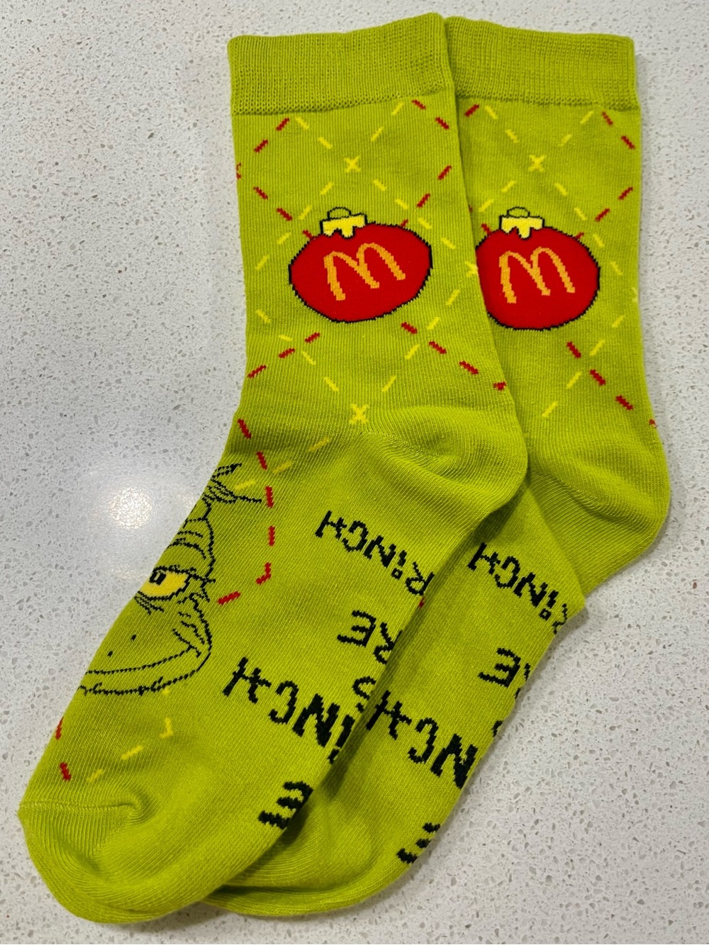 McDonald's Grinch socks 2025